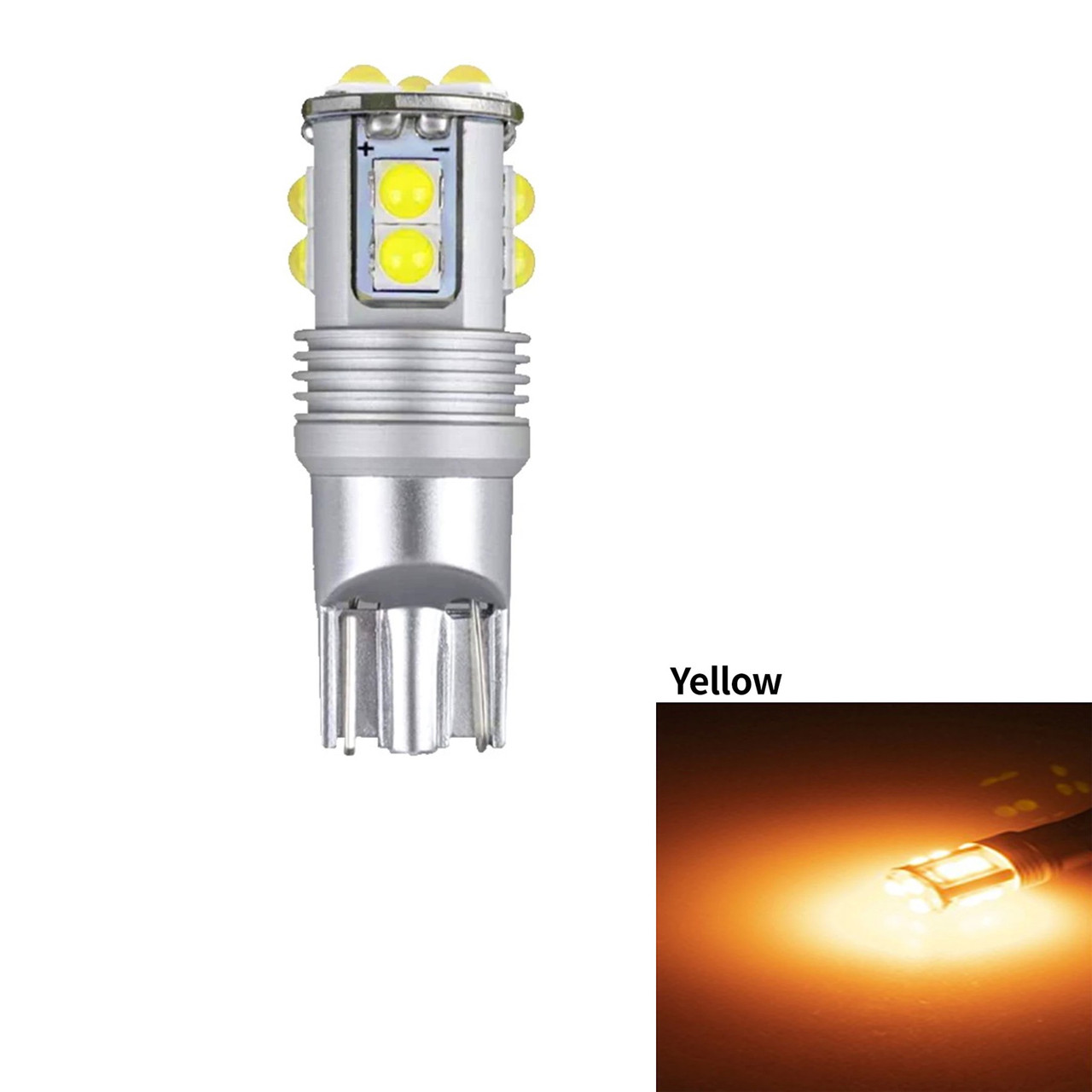 Померанчевий T10 W5W обманка LED 11-SMD Автолампа світлодіодна безцокольна