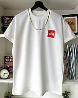 Белая оверсайз футболка для мужчины зе норт фейс TF - white|red Shopen Біла оверсайз футболка для чоловіка зе