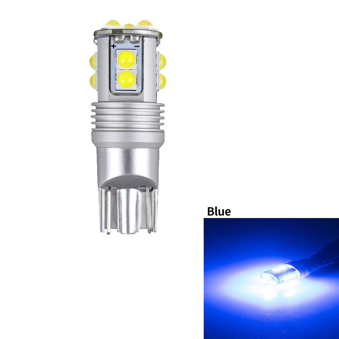 Синій T10 W5W обманка LED 11-SMD Автолампа світлодіодна безцокольна, фото 1