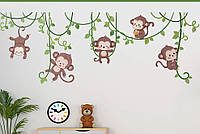 Наклейки для детского сада Обезьянки-Мавпенята (лист 60 х 90 см) Б371-2