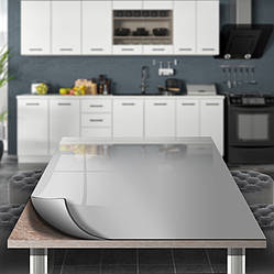 Покриття для столу, м'яке скло з фотодруком, світло-сірого кольору 60 х 100 см (1,2 мм)