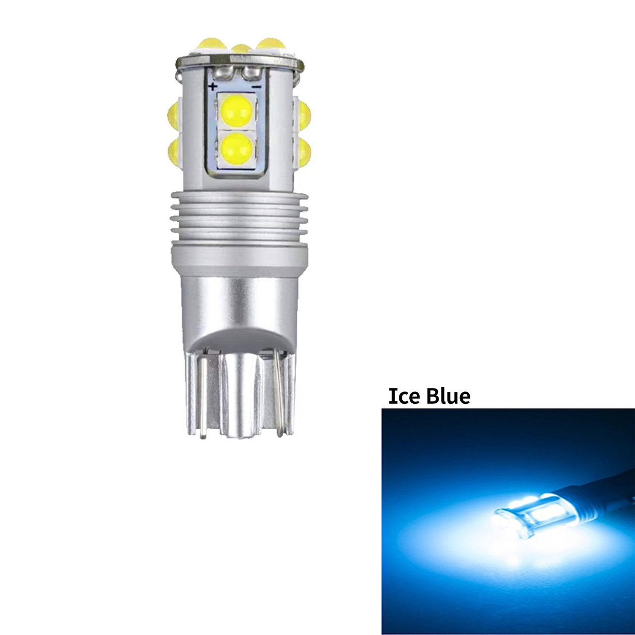Блакитний T10 W5W обманка LED 11-SMD Автолампа світлодіодна безцокольна