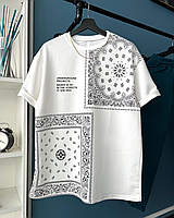 Мужская футболка белая футболка с принтом Undr - white Shopen Футболка чоловіча біла футболка з принтом Undr -
