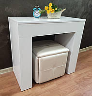 Стіл трансформер білий "Смайл" - розкладний до 240 см обідній стіл