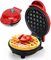 Электрическая мини вафельница Waffle Maker XL-287 с антипригарным покрытием, красная