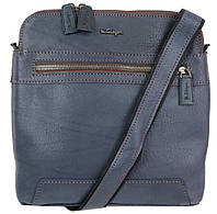 Мужская кожаная планшетка сумка на плече Mykhail Ikhtyar синяя Shopen Чоловіча шкіряна планшетка сумка на