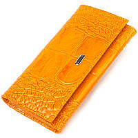 Женский кошелек из натуральной фактурной кожи CANPELLINI Желтый Shopen Жіночий гаманець із натуральної