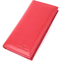Вертикальный женский кошелек на магнитах из натуральной кожи ST Leather Красный Shopen Вертикальний жіночий