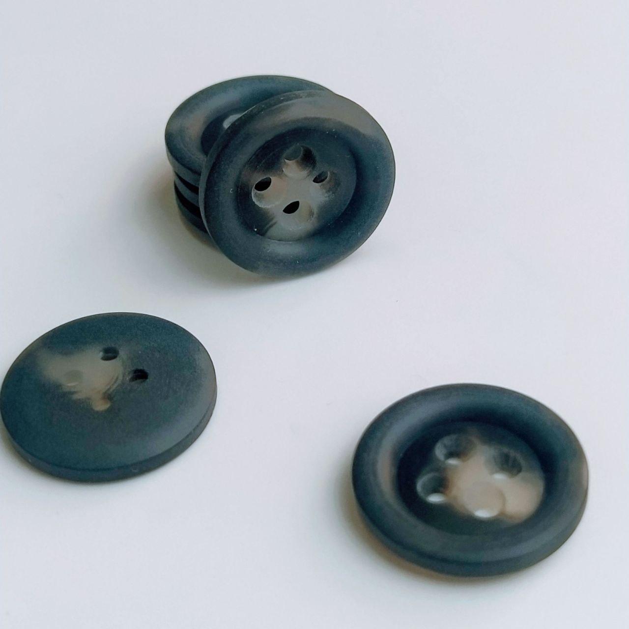 Гудзик роговий круглий темно-сірий 20мм, фото 1