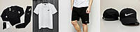 Костюм спортивный мужской 7в1 Nike свитшот брюки черный футболка белая шорты кепка 2 пары носки Shopen Костюм