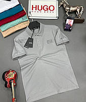 RIO Поло футболка рубашка мужская Hugo Boss Premium серая мужское поло чоловічес / хьюго босс / поло мужское