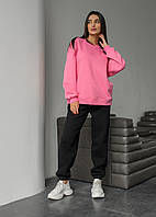 Женский розовый свитшот Staff vi pink oversize fleece Shopen Жіночий рожевий світшот Staff vi pink oversize