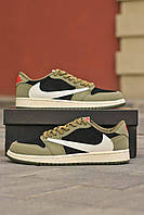 Мужские кроссовки Nike Air Jordan 1 Low OG SP Travis Scott Olive Black White