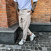 Брюки укороченные бежевые брюки для мужчины спортивные Shopen Штани укорочені бежеві штани для чоловіка