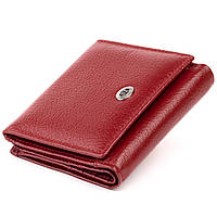 Компактный женский кошелек ST Leather Бордовый кошелек Shopen Компактний гаманець жіночий ST Leather Бордовий