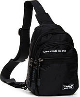 Черная сумка мужская Lanpad тканевая сумочка для мужчины Shopen Чорна сумка чоловіча Lanpad тканинна сумочка