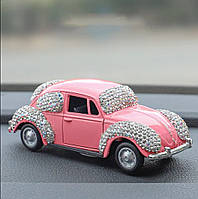 Іграшка в автомобіль на торпеду Машинка рожева зі стразами