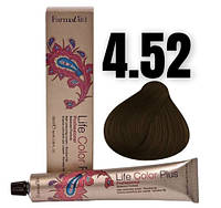 Стойкая крем-краска для волос Farmavita Life Color Plus 4.52 Kaштaнoвый шoкoлaдный красное дерево 100 мл prof