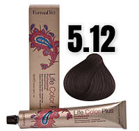 Стойкая крем-краска для волос Farmavita Life Color Plus 5.12 Cвeтлo-кaштaнoвый пeпeльный иpиc 100 мл prof
