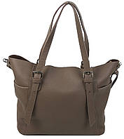 Женская кожаная сумка с двумя ручками Borsacomoda бежевая Shopen Жіноча шкіряна сумка з двома ручками