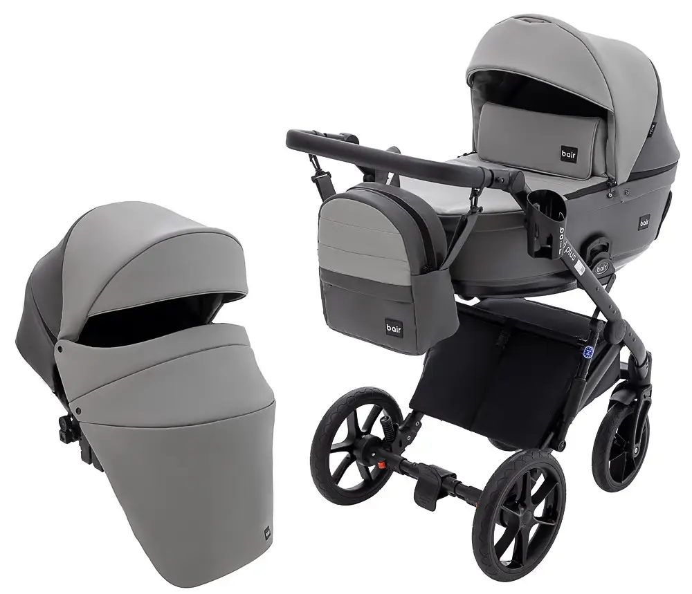 Коляска 2 в 1 Bair Kiwi Plus ECO BKP-21/15 сіра графіт