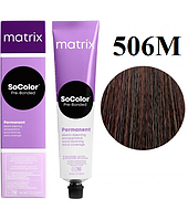 Стойкая крем краска Matrix SOCOLOR. Pre-Bonded Extra Coverage 506M Темный блондин мокко 90 мл prof