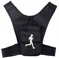 Нагрудная сумка жилет для бега фитнеса Verk Group черная Shopen Нагрудна сумка - жилет для бігу фітнесу Verk