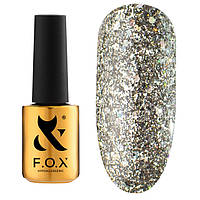 Гель-лак F.O.X gel-polish gold Hangover 007 темное серебро со слюдой 7 мл prof