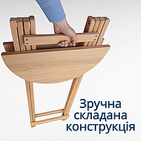 Чорний розкладний столик з дерева для вулиці, дачі, вуличної кав'ярні Складаний дерев'яний вуличний стіл, фото 5