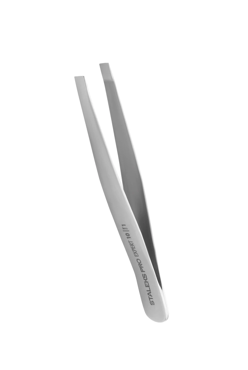 Пінцет для брів STALEKS PRO EXPERT TE-10/1 (широкі прямі кромки)