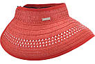 Капелюх літній жіночий без туллі з широкими полями червоний, фото 3