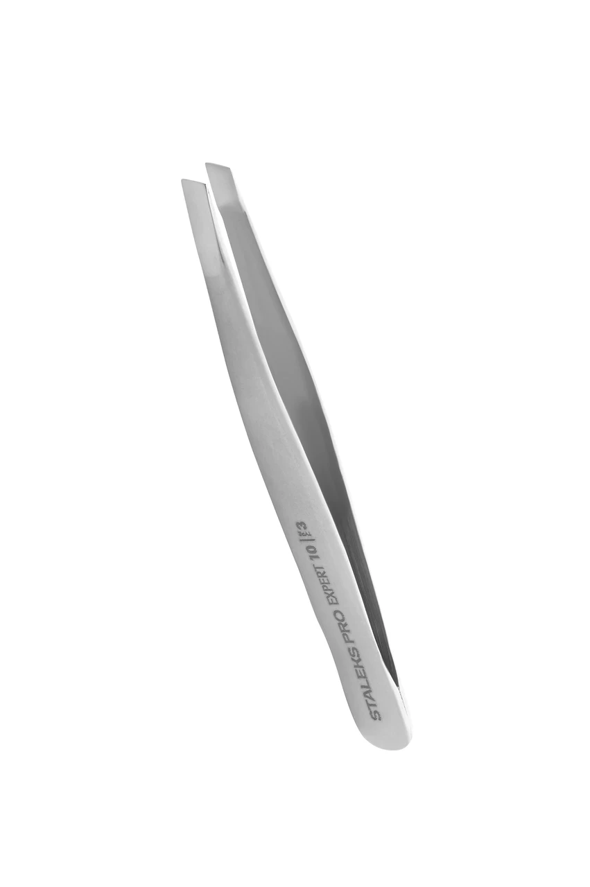 Пінцет для брів STALEKS PRO EXPERT TE-10/3 (широкі скошені кромки)