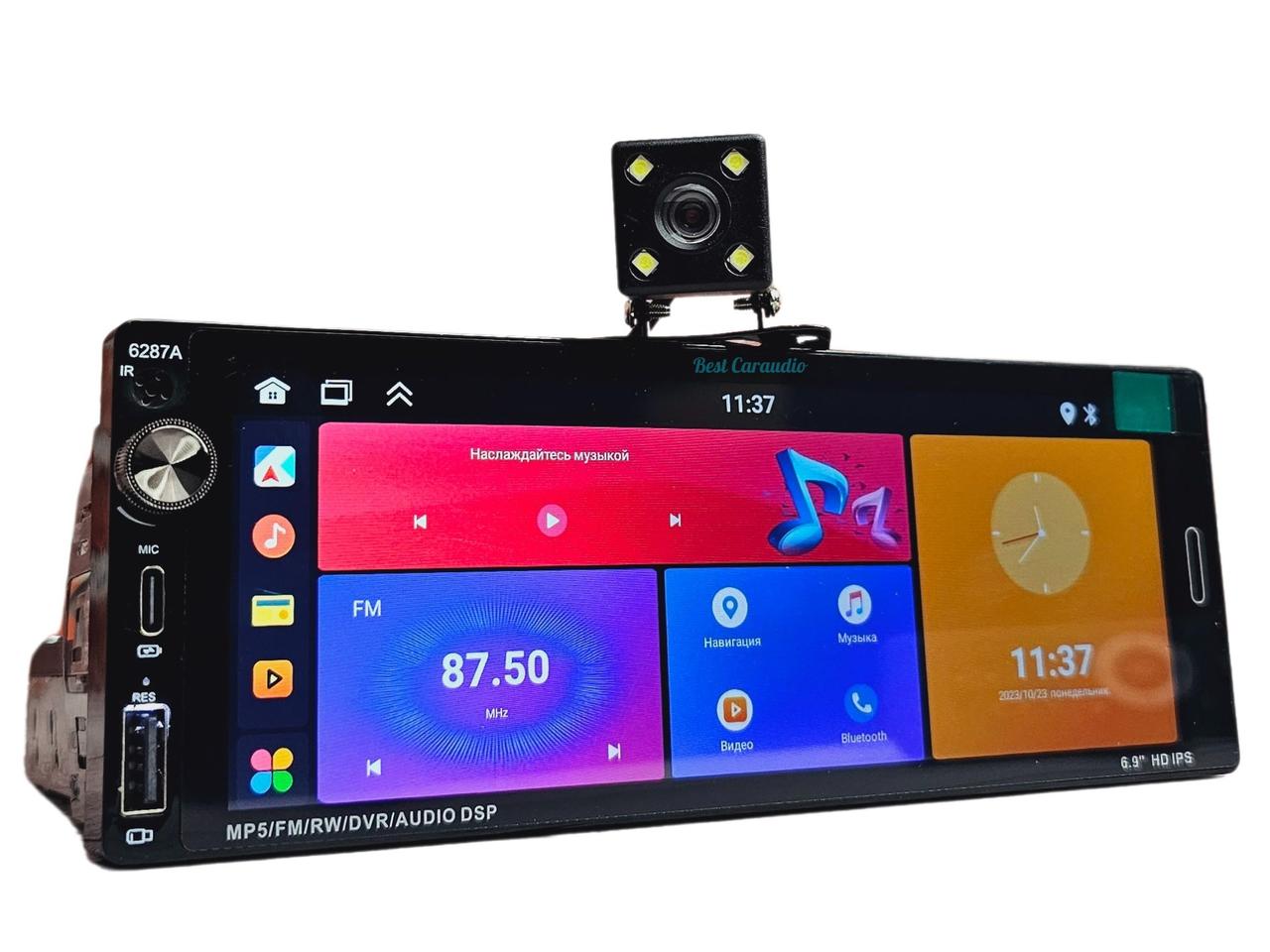 Автомагнітола 1 Din з екраном 6,9", 4/64 Гб, TurboSound 6287A