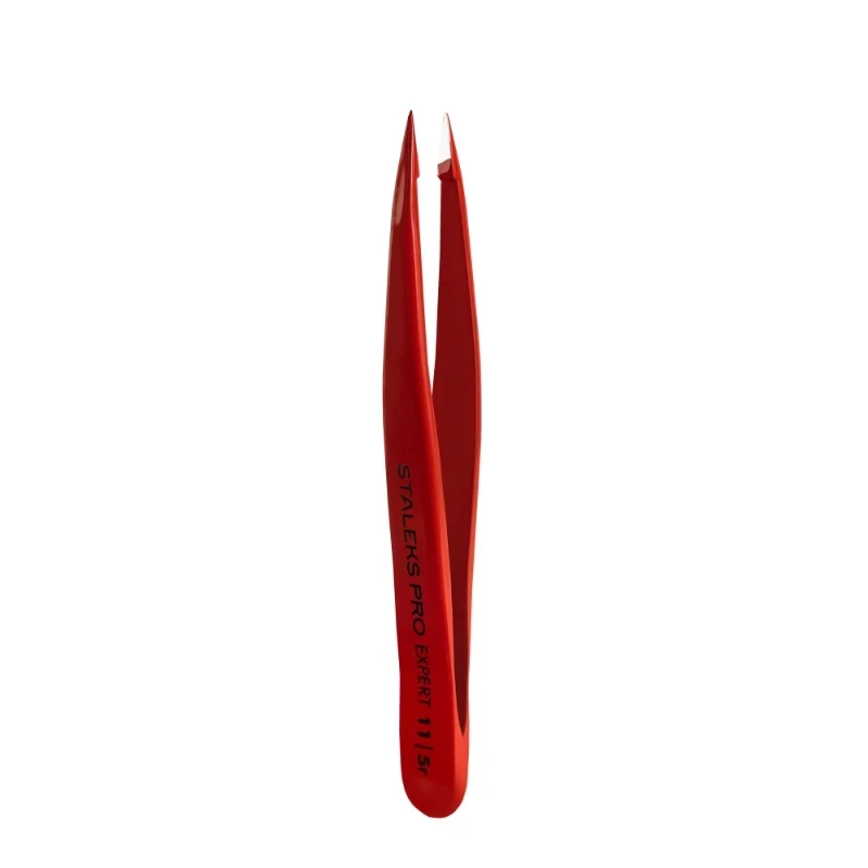 Пінцет для брів STALEKS PRO EXPERT TE-11/5 (точковий), червоний