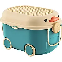 Багатофункціональний ящик для  зберігання іграшок "Каченя Блу", на колесах, великий