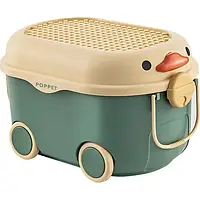 Багатофункціональний ящик для    зберігання іграшок "Каченя Грін", на  колесах, великий