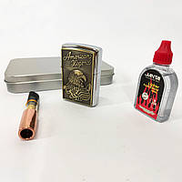 Зажигалка бензиновая в подарочной коробке N3, сувенир зажигалка, зажигалки подарки для мужчин SND