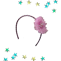 Обруч дитячий для волосся квіти Handmade рожевий