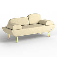Двухместный диван KULIK SYSTEM LOFT Ткань Целый Кремовый (hub_jAgz36450) MP, код: 1762143
