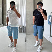 YB_Мужской летний повседневный спортивный костюм Jordan с футболкой и шортами Арт. 2030А800 M Белый