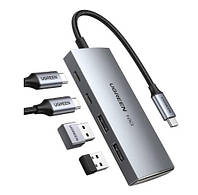 USB hub UGREEN CM480 USB-C TO 2× USB 3.2+2×USB-C ADAPTER 10G USB-концентратор, Переходник USB hub