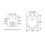 Унітаз підвісний Mixxus Premium Bevel-0301-T3 515x355x365mm, система змиву Tornado 3.0 (MP6472), фото 6
