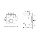 Унітаз підвісний Mixxus Premium Ellipse-0303-R Black 520x365x360mm, система змиву RIMLESS (MP6464), фото 5