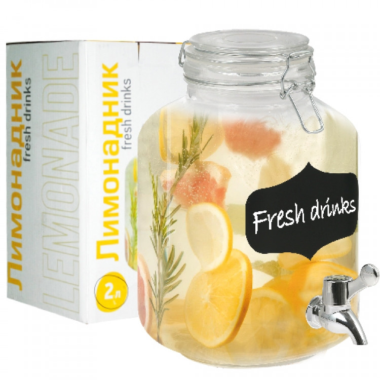 Лимонадник Банку з дошкою для написів 2 л, фото 1
