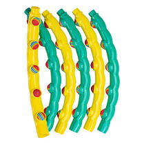 Обруч масажний розбірний з кульками жовто-зелений, фото 3