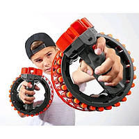 Автоматический бластер-пулемет пистолет с пулями присосками от USB для детей на 28 зарядов Growler 8911