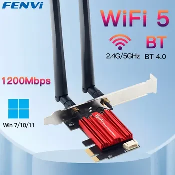 Дводіапазонний PCI-E Wi-Fi 5 адаптер FENVI 2.4/5GHz 1200 Mbps + Bluetooth