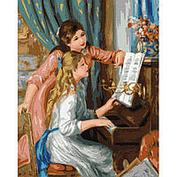 Картина за номерами "Дві дівчини за фортепіано" ©Pierre-Auguste Renoir Ідейка KHO2664 40х50 см mn