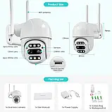 🔥Камера поворотна відеоспостереження 4к 5 мп WI-FI зовнішня вулична 8X ЗУМ ICSEE, фото 3