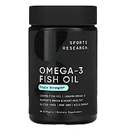 Омега-3, Omega-3 Fish Oil, Sports Research, 1250 мг, 90 капсул